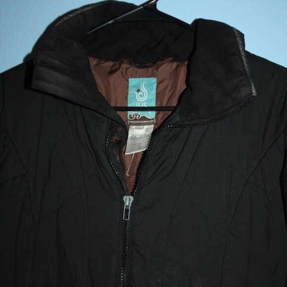 ISIS for Women Black Long Winter Jacket Size 8 with Zippered Pockets, Lined - Picture 10 of 16